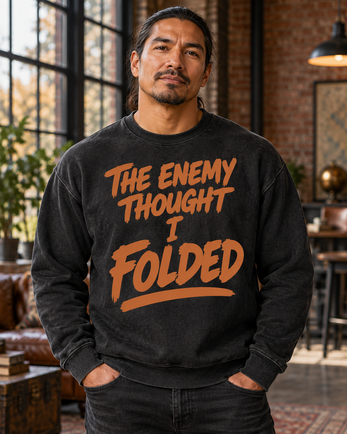The Enemy Thought I Folded Crewneck Sweatshirt