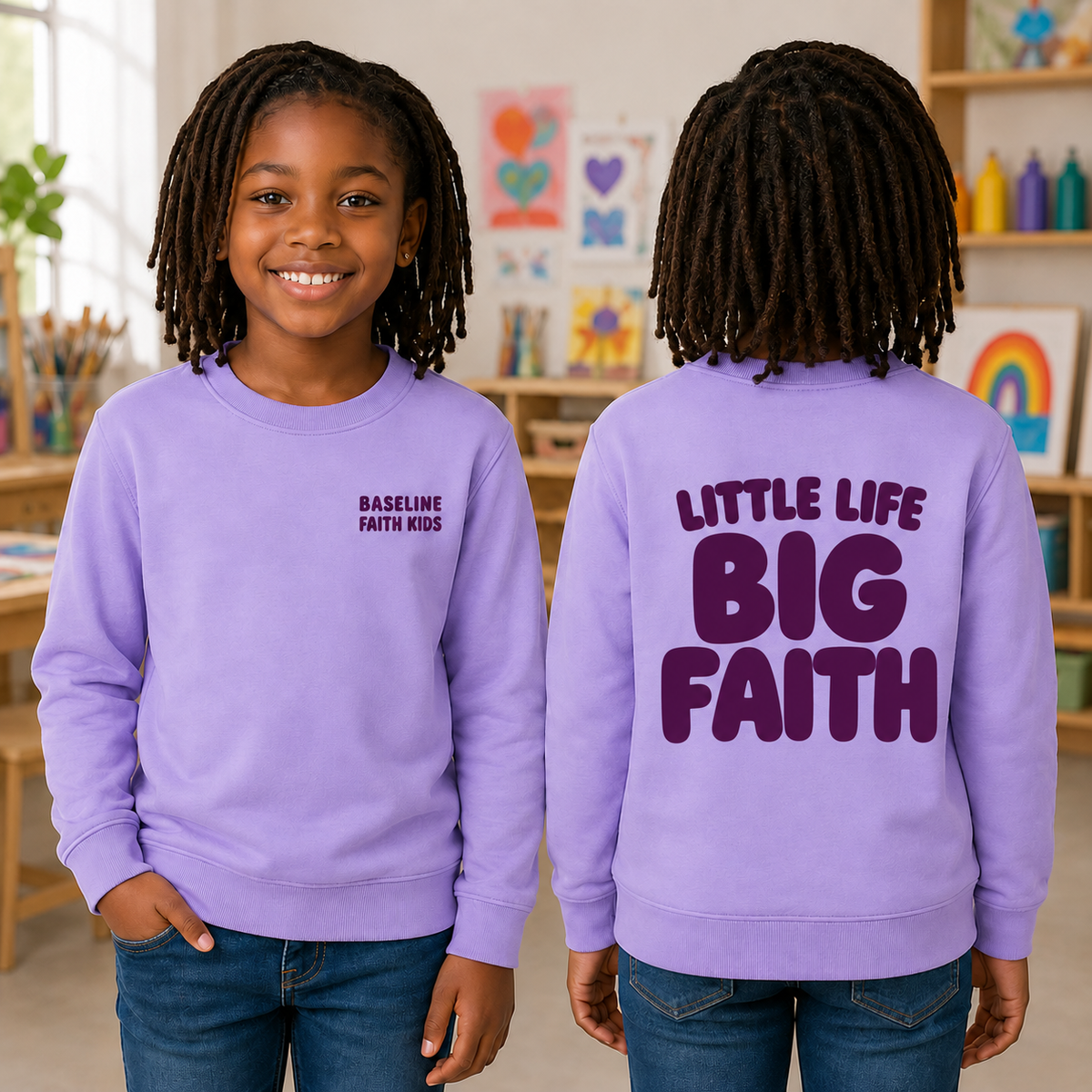 Little Life, Big Faith Kids Crewneck